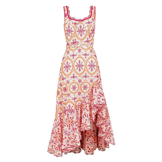 Cotton Embroidered Strap Dress